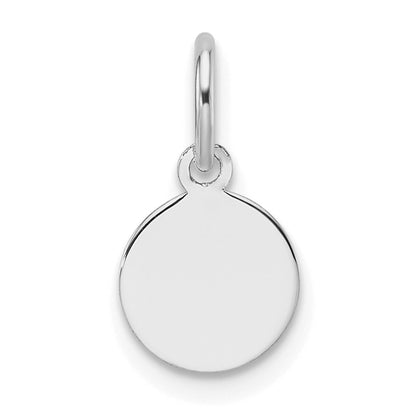 14K White Gold Plain Round Engravable Disc Charm