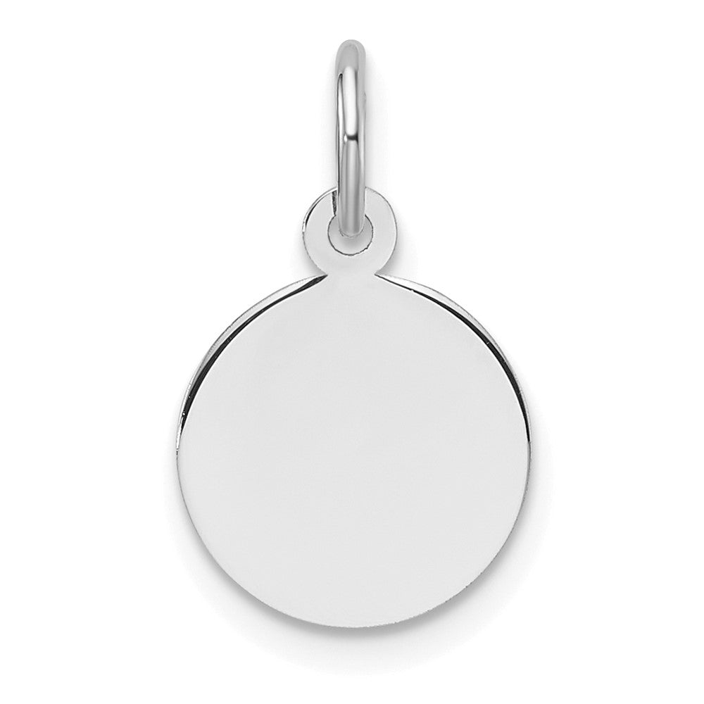 14K White Gold Plain Round Engravable Disc Charm