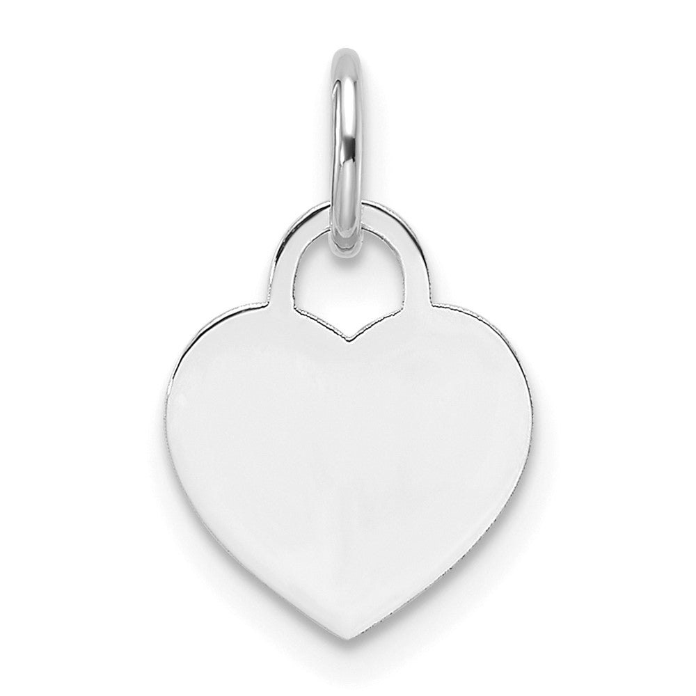 14K White Gold Small Engravable Heart