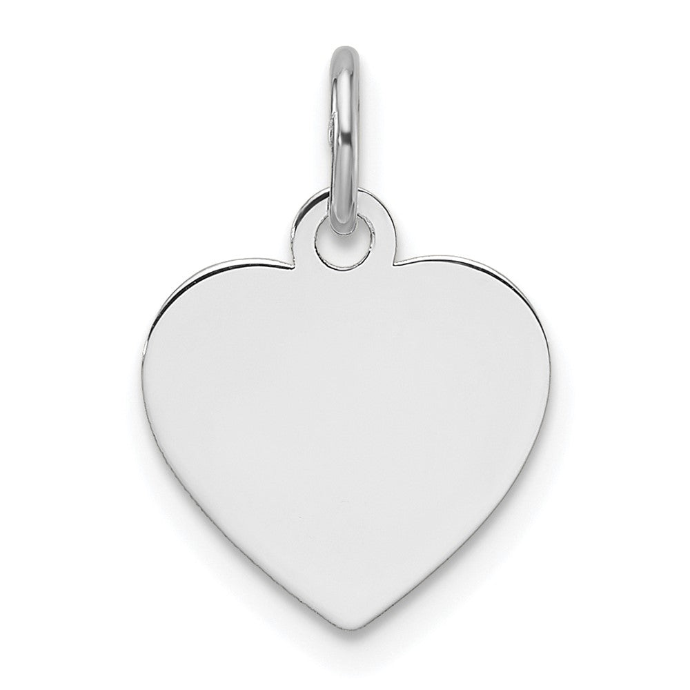 14K White Gold Plain Engravable Heart Charm