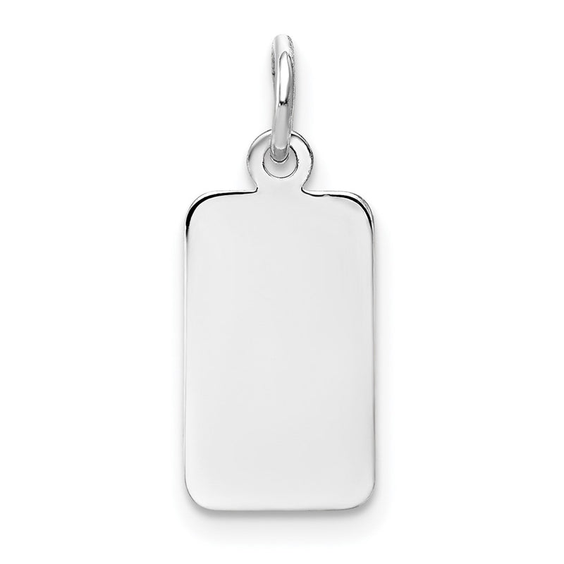 14k White Gold Plain Rectangular Engravable Charm