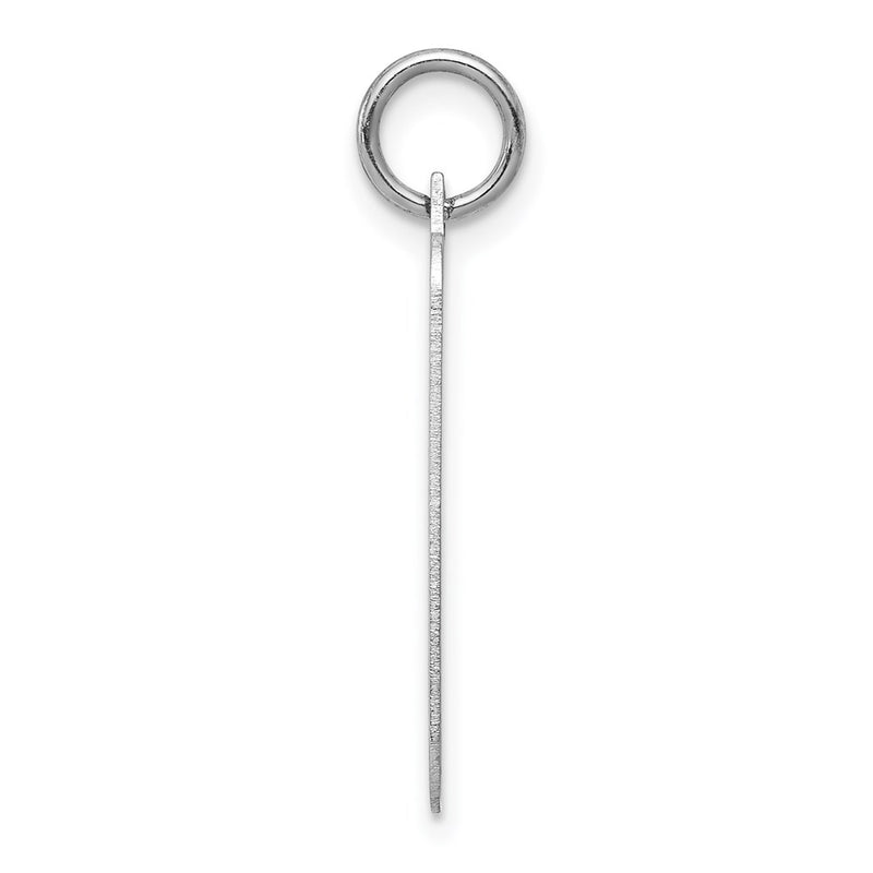 14k White Gold Plain Rectangular Engravable Charm