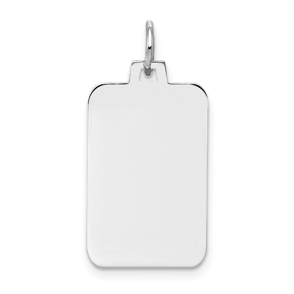 14k White Gold Plain Rectangular Engravable Charm