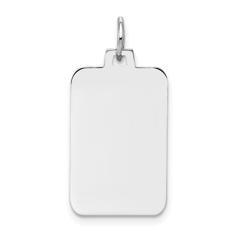 14k White Gold Plain Rectangular Engravable Charm