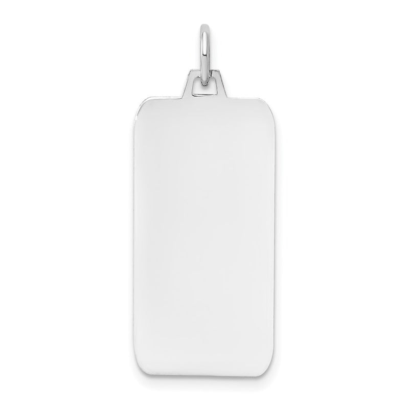 14k White Gold 14k White Gold Plain .018 Gauge Rectangular Engravable Dog Tag
