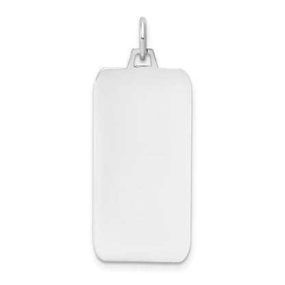14k White Gold Plain Rectangular Engravable Charm