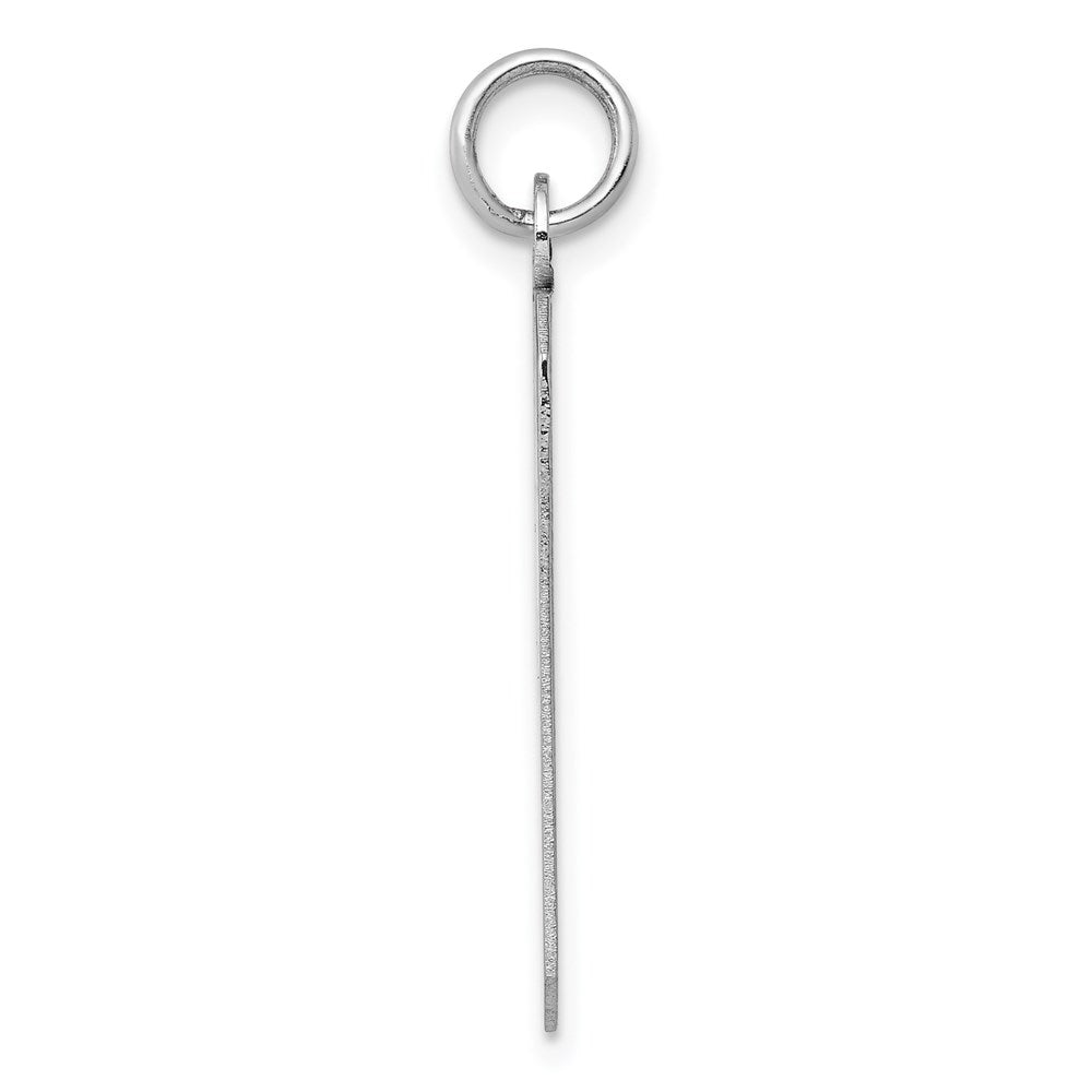 14k White Gold Plain Rectangular Engravable Charm