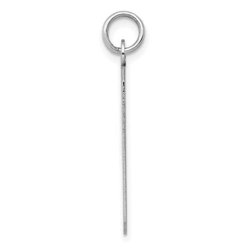 14k White Gold Plain Rectangular Engravable Charm