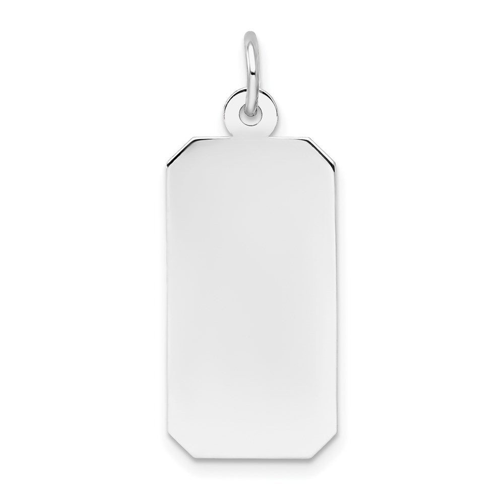 14k White Gold Plain Rectangular Engravable Charm