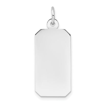 14k White Gold Plain Rectangular Engravable Charm