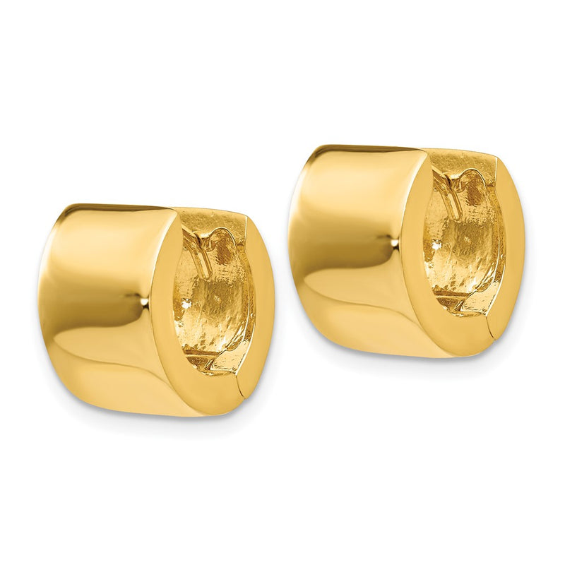 14K Yellow Gold Round Hinged Hoop Earrings
