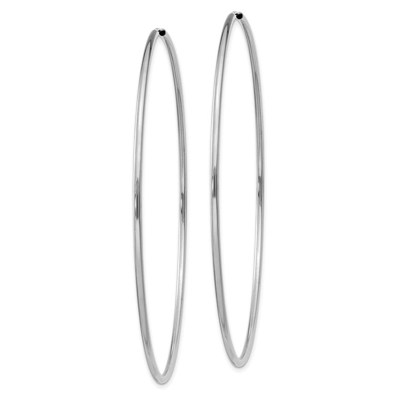 14K White Gold 1.5mm Polished Endless Hoop Earrings