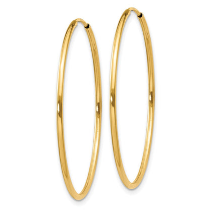 14K Yellow Gold 1.25mm Endless Hoop Earring