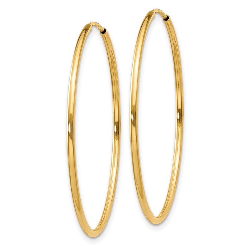 14K Yellow Gold 1.25mm Endless Hoop Earring