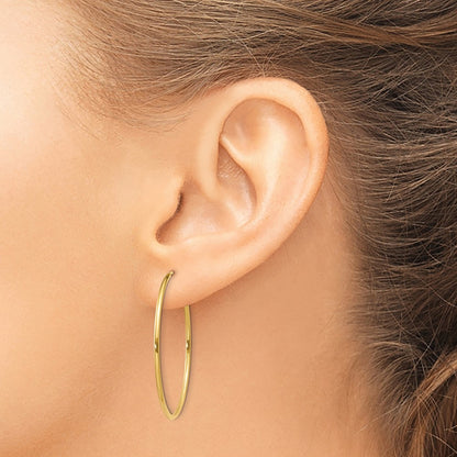 14K Yellow Gold 1.25mm Endless Hoop Earring