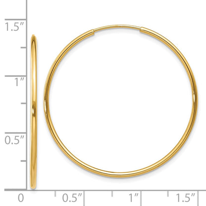 14K Yellow Gold 1.25mm Endless Hoop Earring