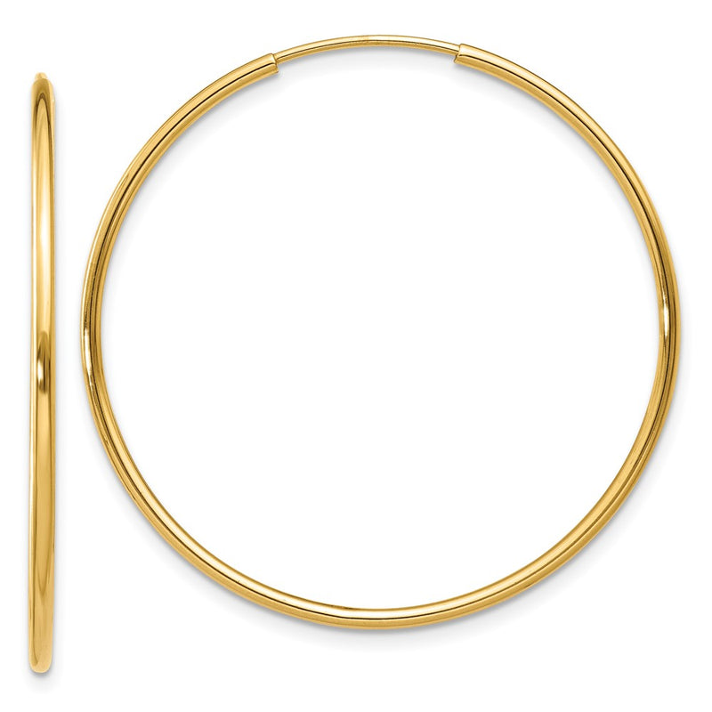 14K Yellow Gold 1.25mm Endless Hoop Earring
