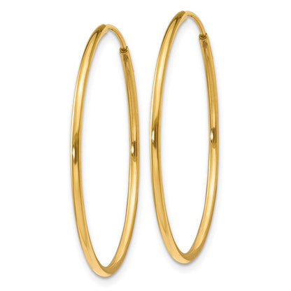 14K Yellow Gold 1.25mm Endless Hoop Earring