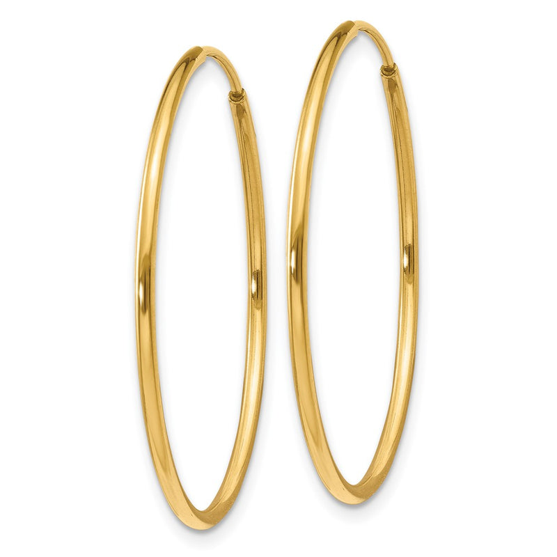 14K Yellow Gold 1.25mm Endless Hoop Earring