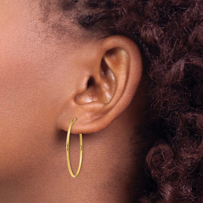 14K Yellow Gold 1.25mm Endless Hoop Earring