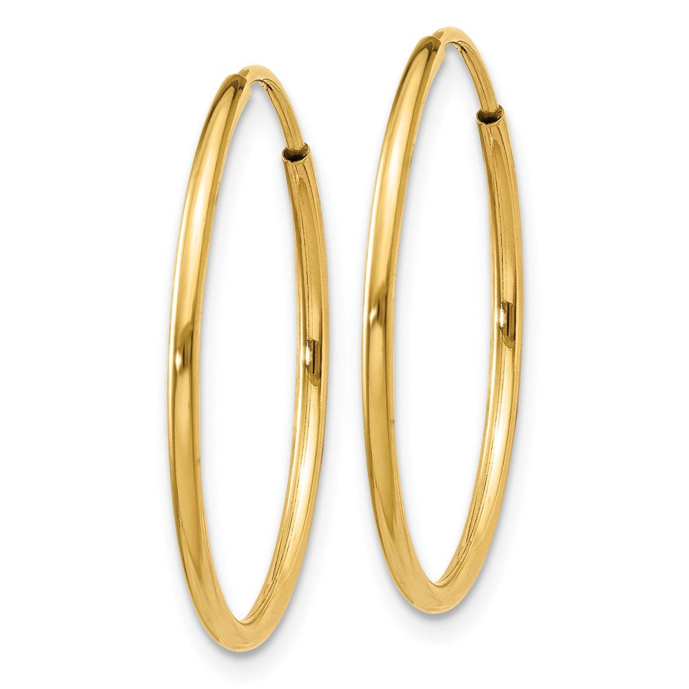 14K Yellow Gold 1.25mm Endless Hoop Earring
