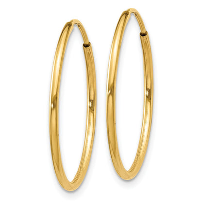 14K Yellow Gold 1.25mm Endless Hoop Earring