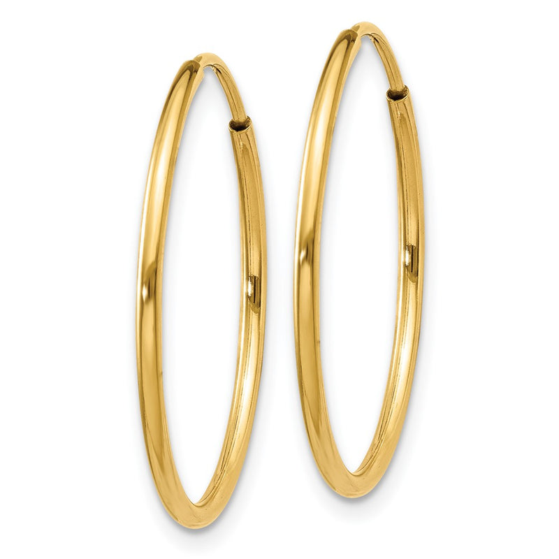 14K Yellow Gold 1.25mm Endless Hoop Earring