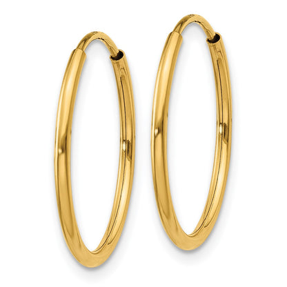 14K Yellow Gold 1.25mm Endless Hoop Earring