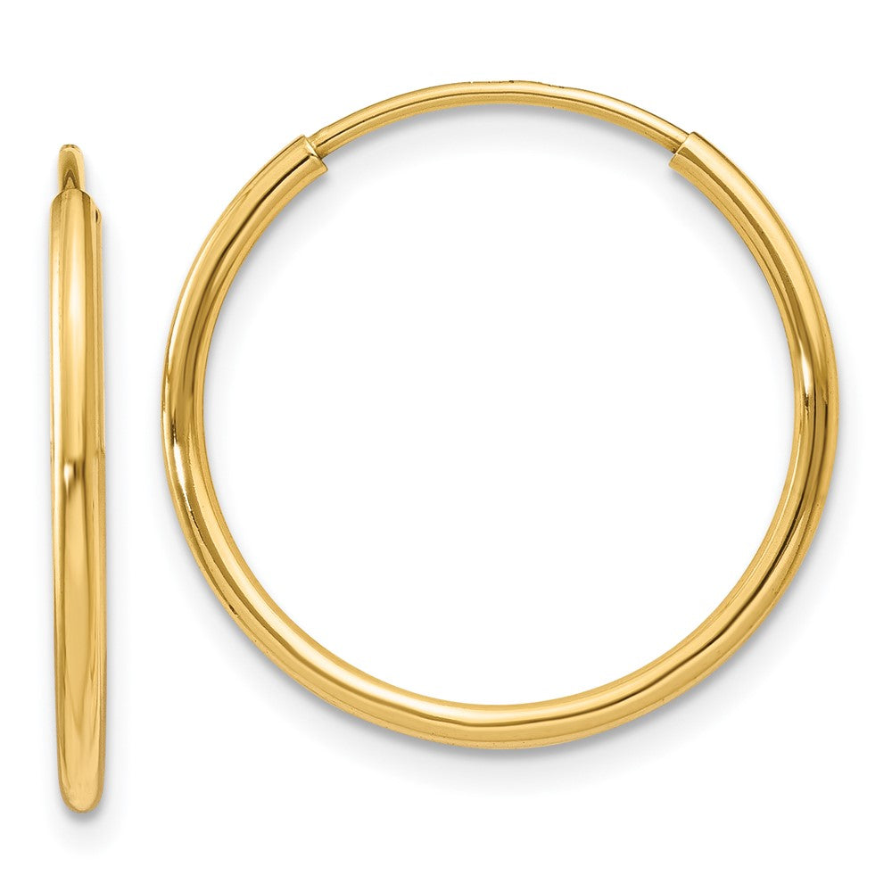 14K Yellow Gold 1.25mm Endless Hoop Earring