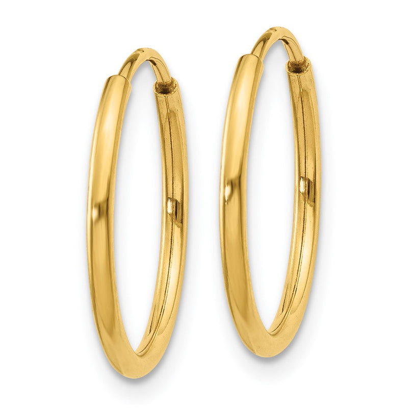 14K Yellow Gold 1.25mm Endless Hoop Earring