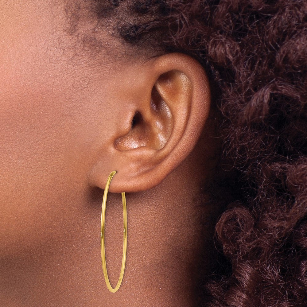 14K Yellow Gold 1.25mm Endless Hoop Earring