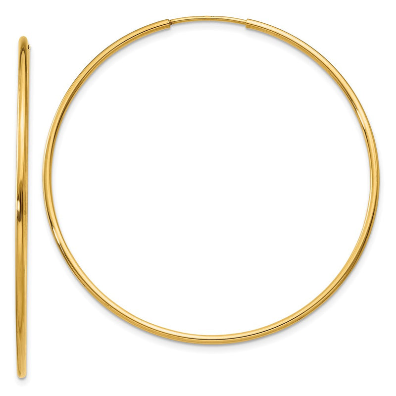 14K Yellow Gold 1.25mm Endless Hoop Earring