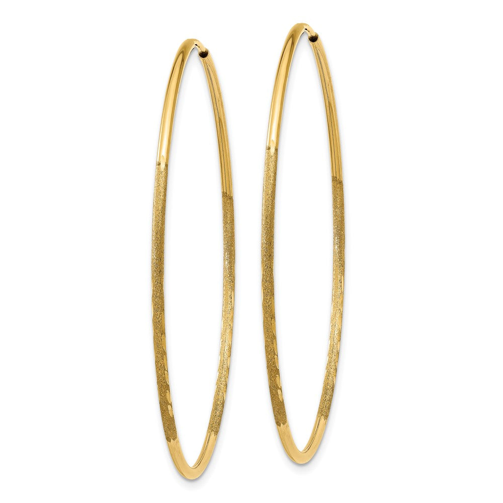 14K Yellow Gold 1.25mm Diamond Cut Endless Hoop Earring