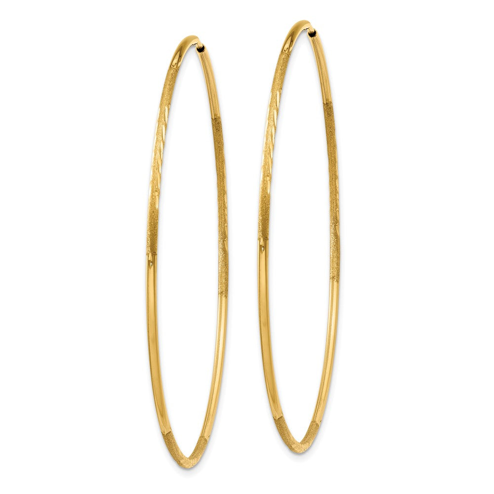 14K Yellow Gold 1.25mm Diamond Cut Endless Hoop Earring