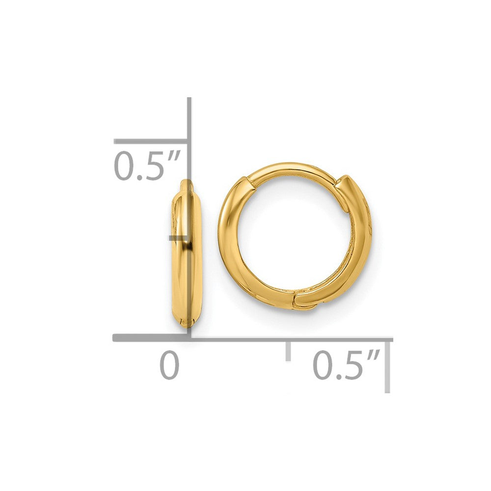 14K Yellow Gold Polished Hinged Hoop Earrings