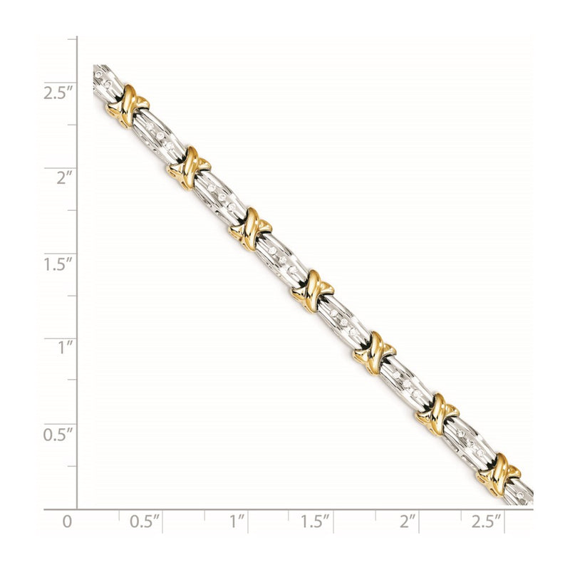 14K Two Tone Diamond Bracelet