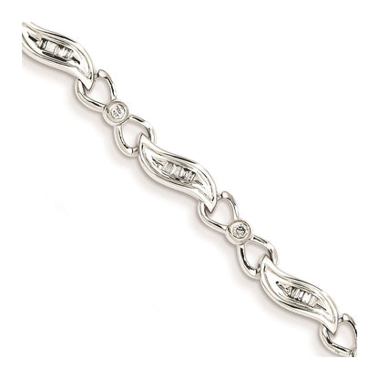 14K White Gold Diamond Fancy Bracelet