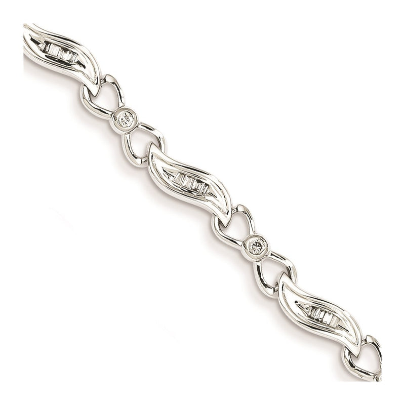14K White Gold Diamond Fancy Bracelet