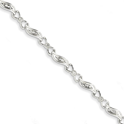 14K White Gold Diamond Fancy Bracelet