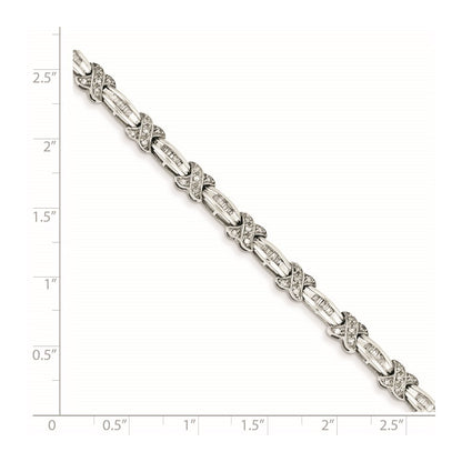 14K White Gold Diamond X Bracelet