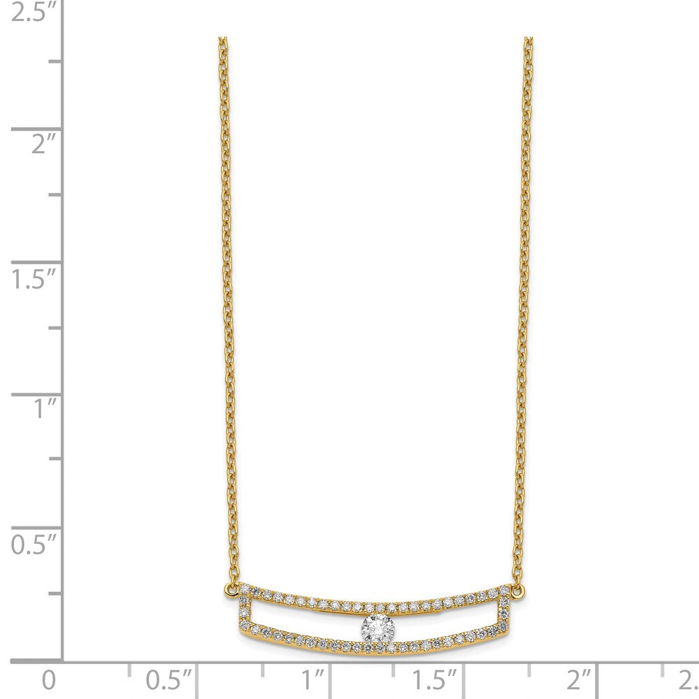 14K Yellow Gold Polished Diamond Necklace