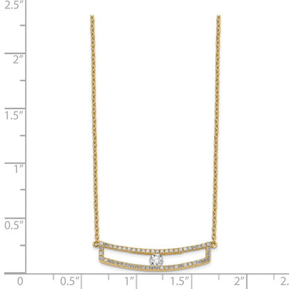 14K Yellow Gold Polished Diamond Necklace