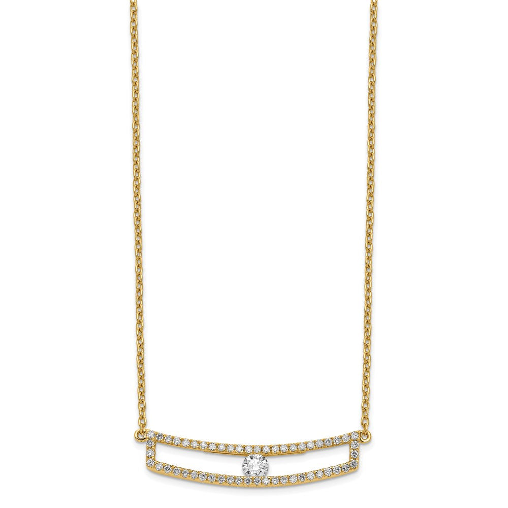 14K Yellow Gold Polished Diamond Necklace