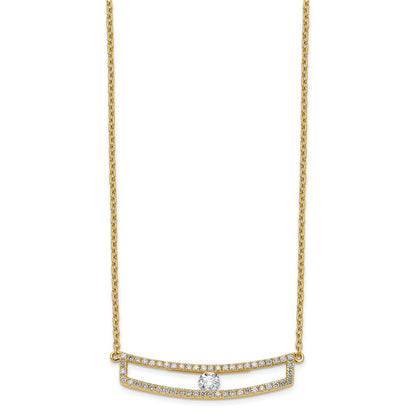 14K Yellow Gold Polished Diamond Necklace