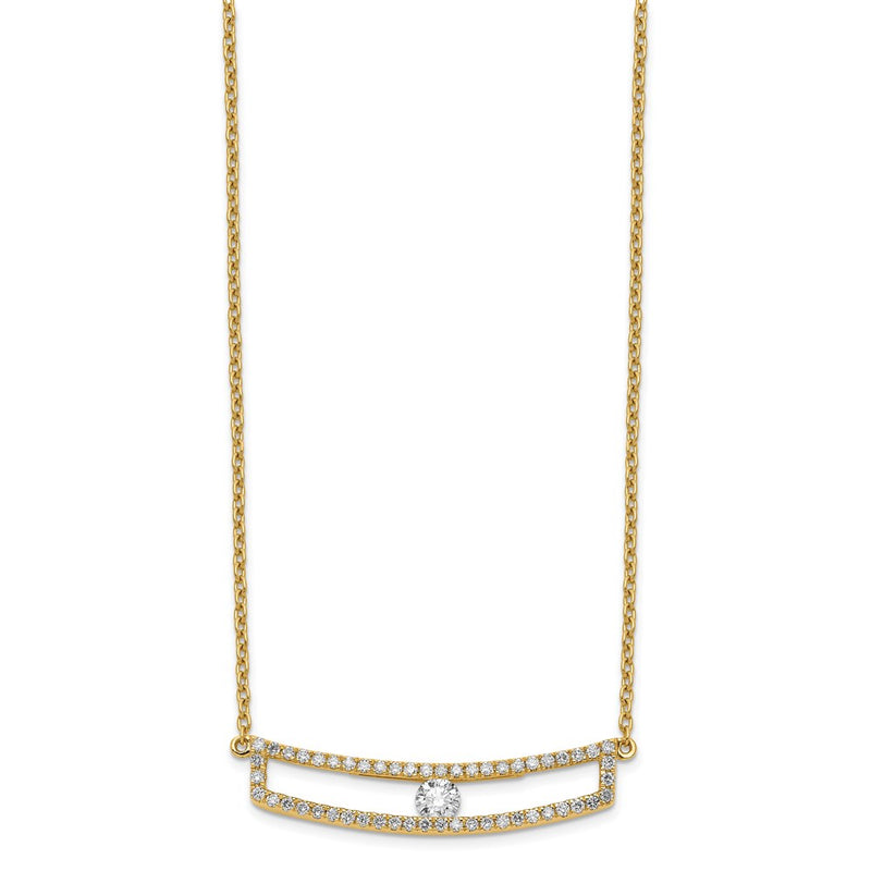 14K Yellow Gold Polished Diamond Necklace