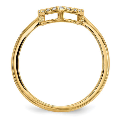 14K Yellow Gold Diamond Open Circle Ring