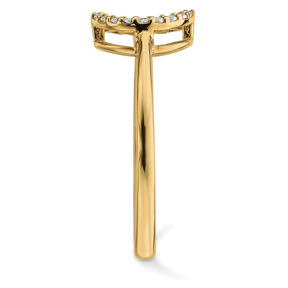 14K Yellow Gold Diamond Open Circle Ring
