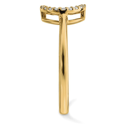 14K Yellow Gold Diamond Open Circle Ring