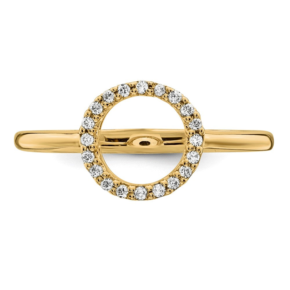 14K Yellow Gold Diamond Open Circle Ring