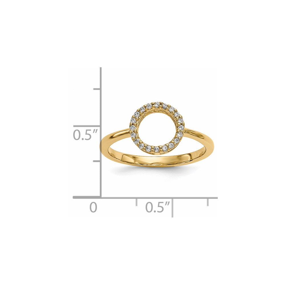 14K Yellow Gold Diamond Open Circle Ring